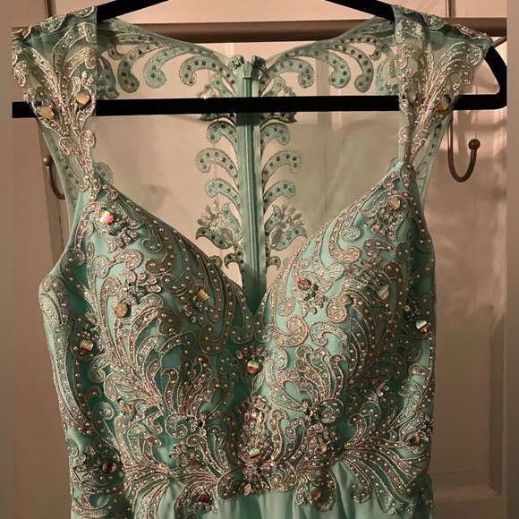 Tiffany Design Turquoise Prom Dress- Beautiful Details - Picture 5 of 9